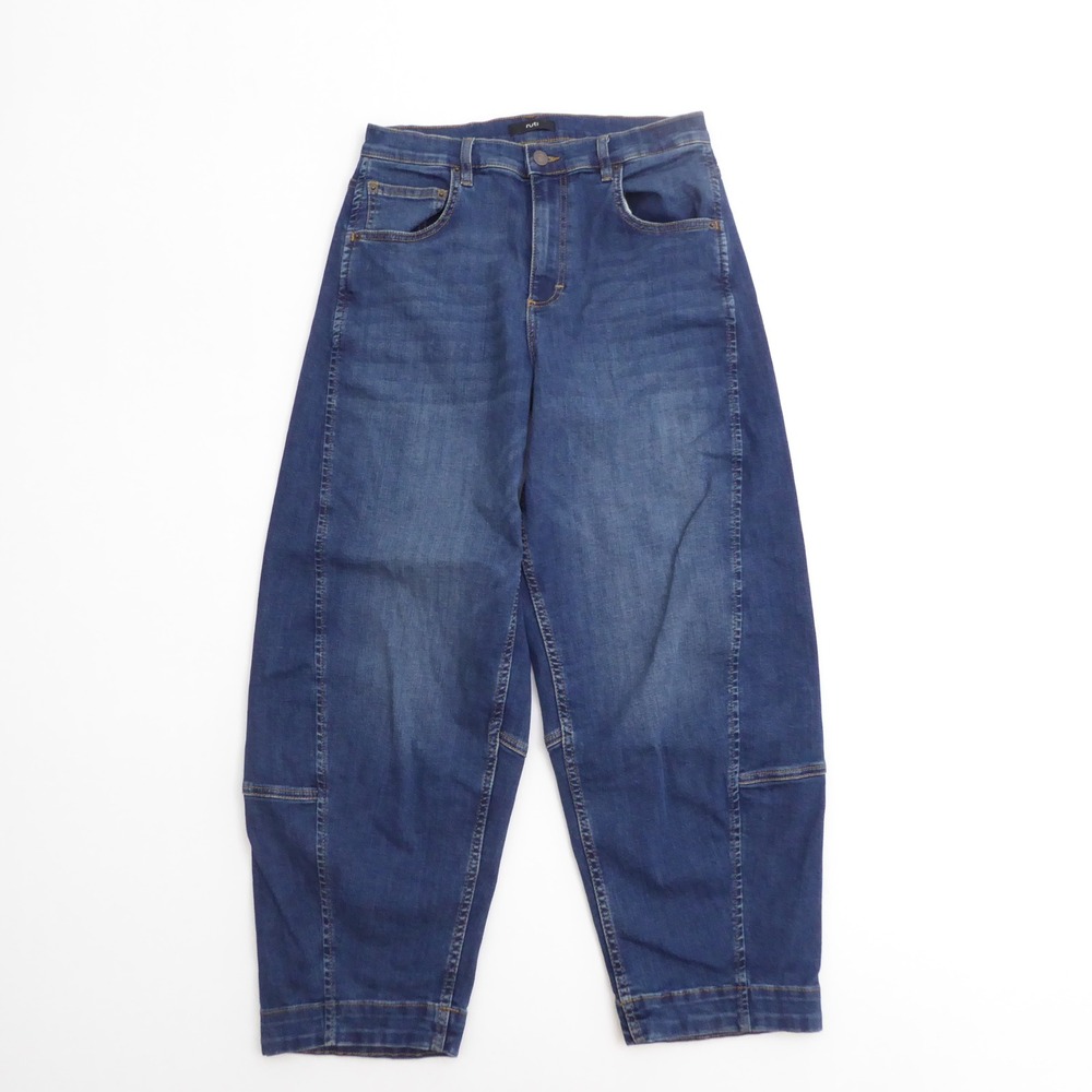 Ruti Womens The Ultimate Barrel Leg Jeans 2.0 Blue High Rise Cropped Denim 1